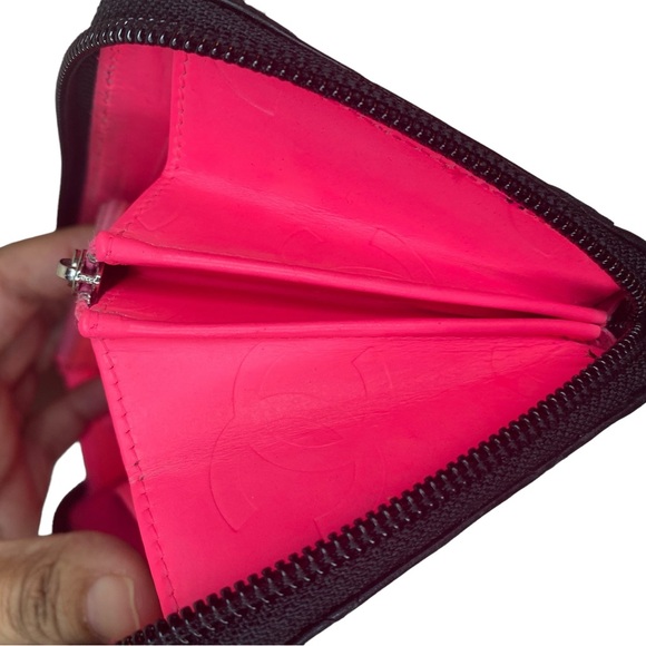 Authentic Black Calfskin Quilted Cambon Ligne Long Zip Around Wallet - Picture 14 of 15